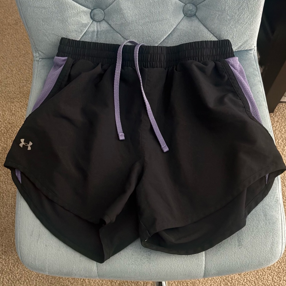 Under Armour Women's Athletic Shorts in Black and Purple